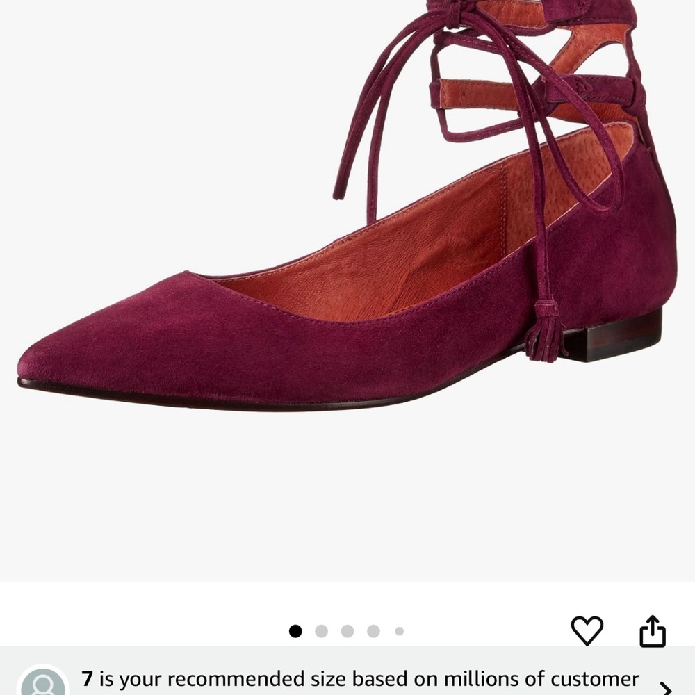Frye Sienna Ghillie Ballet Suede Bordeaux Size 7 Worn once
